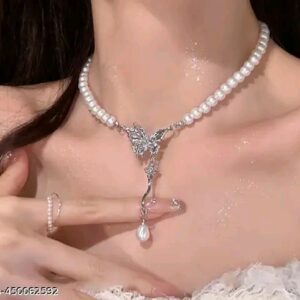 Pearl Butterfly Necklace Korean